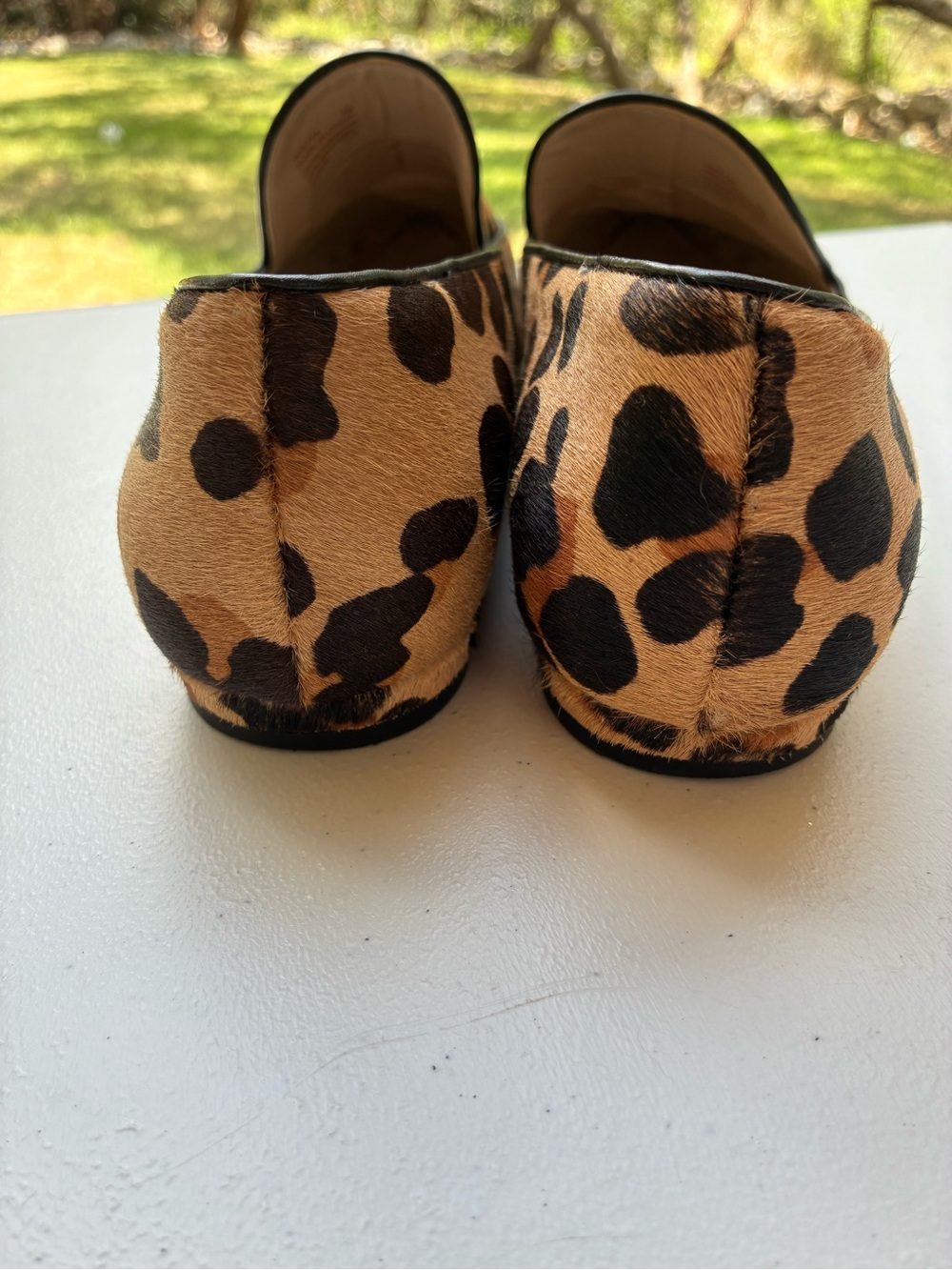 Cole Haan Leopard Print Pointed Toe Loafers - Tan & Black - Picture 3 of 6